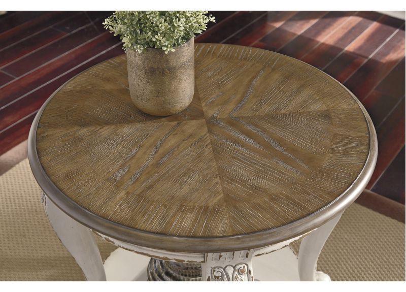 Caroline Circular Wooden Round Side Table